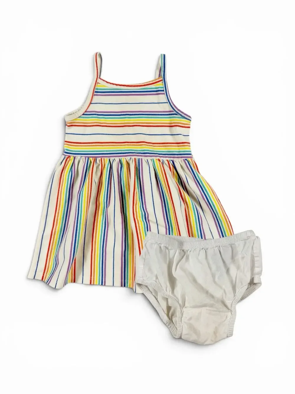 Cat & Jack Rainbow Stripe Sundress with Baby Gap Bloomers Size 18 Months